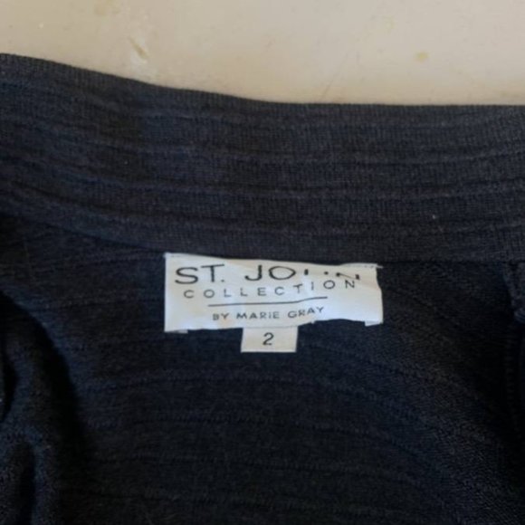St John Collection By Marie Grey -Sweater Blazer Zip Front Grey Small 2 - Picture 7 of 10